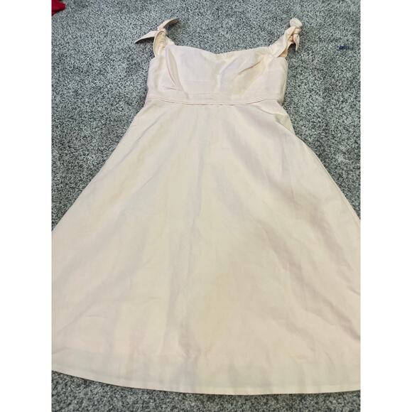 J.Crew Silk Blend Pink Tie Strap Dress Size 6 NEW Petal Pink A-Line Sweetheart - Picture 4 of 16
